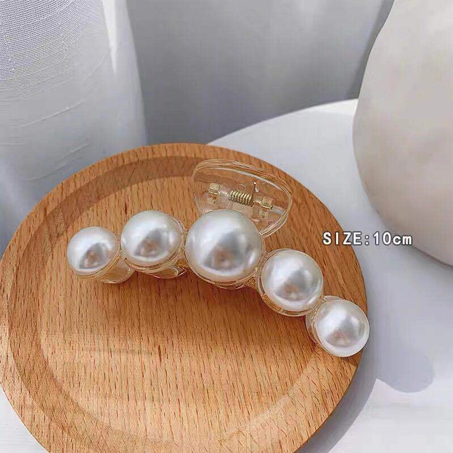 elegant geometric arylic imitation pearl hair claws 1 piece