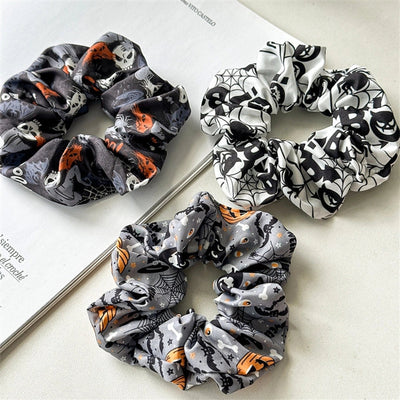 New Halloween Hair Ring  Hair Accessories Large Intestine Hair Ring  Hot Selling Product Festival Pumpkin Ghost Bat Head