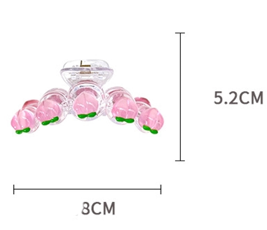 Women's Cartoon Style Peach Strawberry Plastic Resin Hair Claws