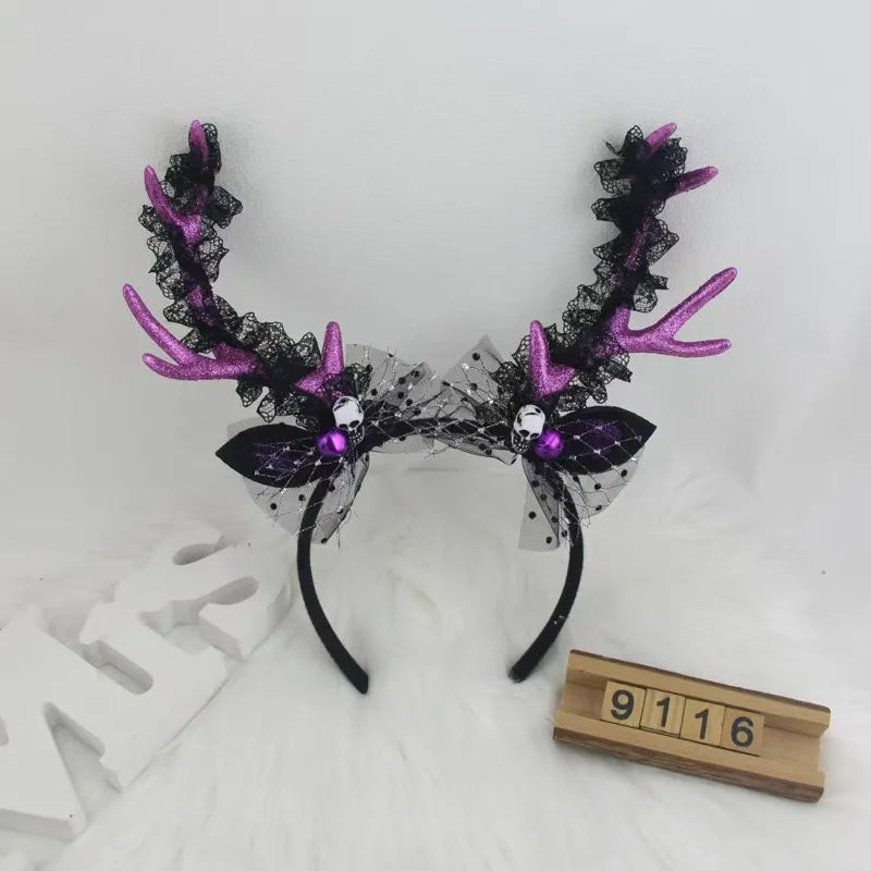 Halloween IG Style Women's Pumpkin Tree Bat Plastic Hair Band