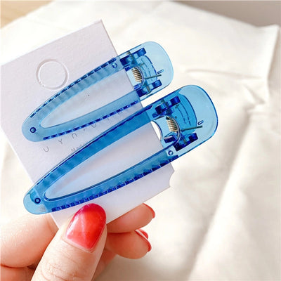 sweet solid color plastic resin transparent hair clip