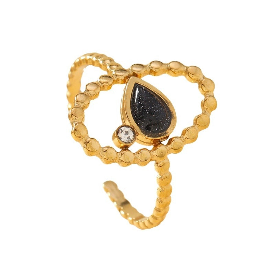 Jewelry Elegant Water Droplets Titanium Steel Open Rings