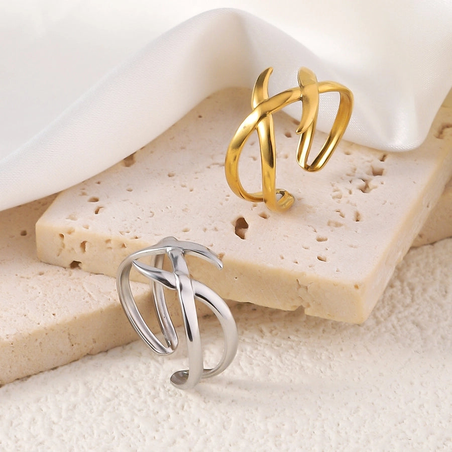 Jewelry Elegant Classic Style Geometric Simple Titanium Steel Open Rings