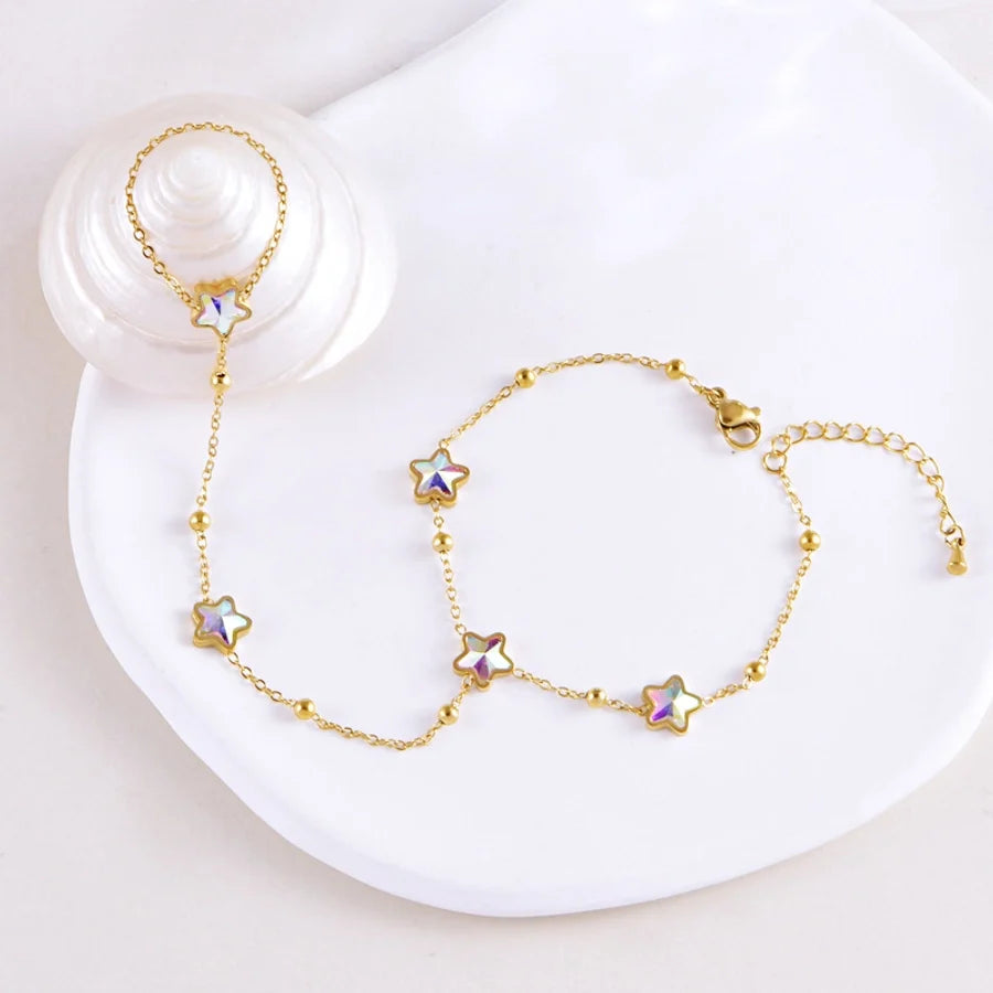 Simple Style Shiny Star Oval 304 Stainless Steel Stainless Steel Bracelets In Bulk