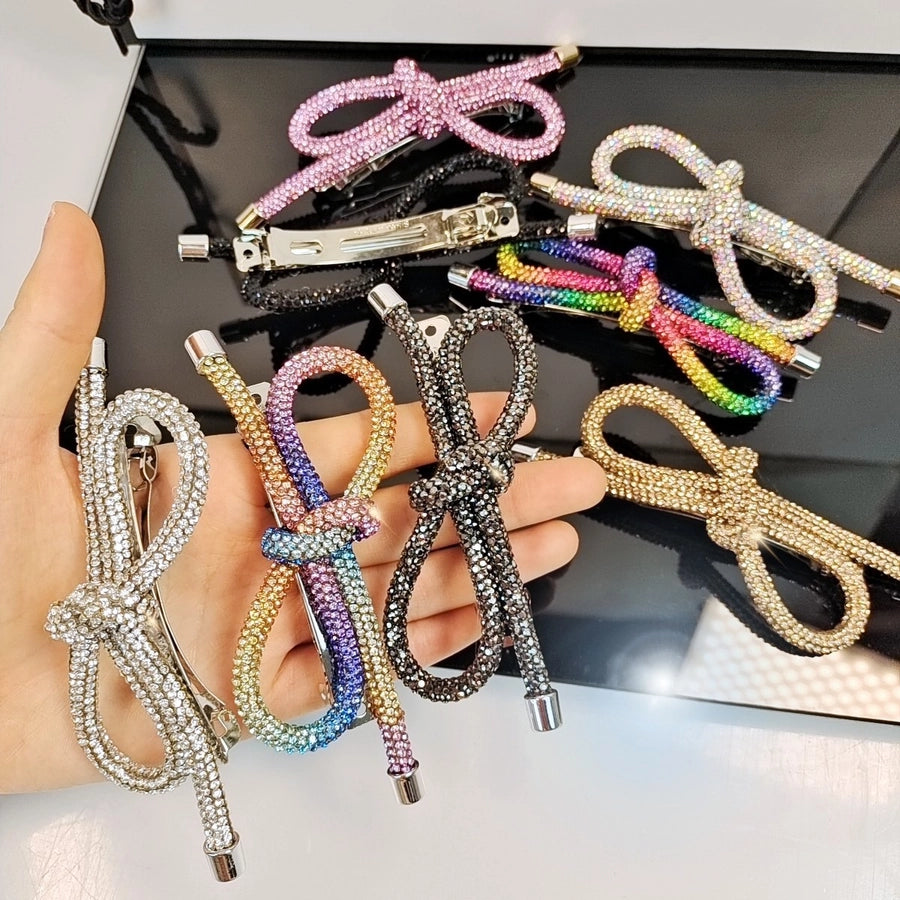 Women's Simple Style Classic Style Bow Knot Alloy Inlay Rhinestones Hair Clip