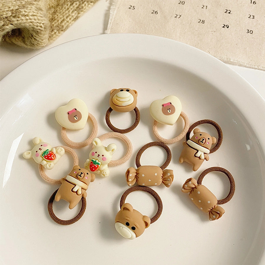 New Milk brown hair band Girls baby does not hurt hair high elastic bow tie hair rope children hair accessories rubber band Female