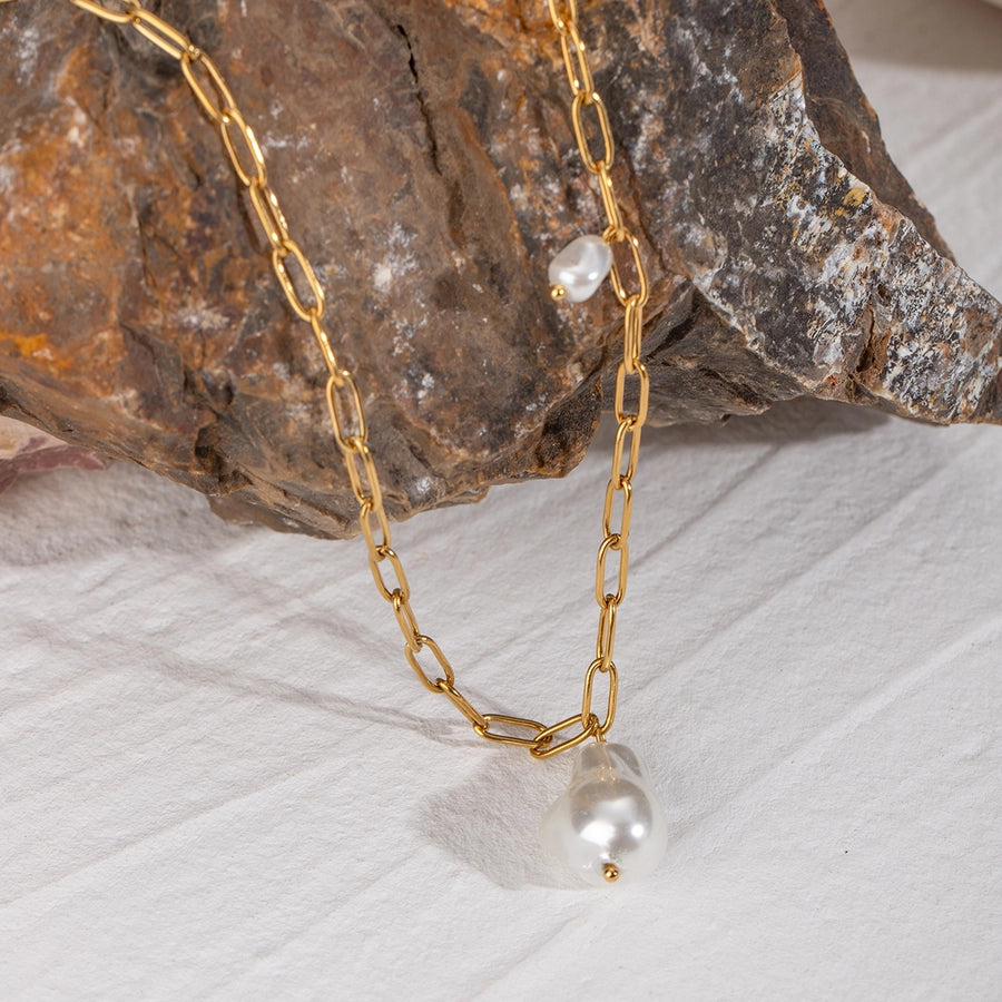 Jewelry Simple Style Classic Style Irregular 304 Stainless Steel 18K Gold Plated Pendant Necklace