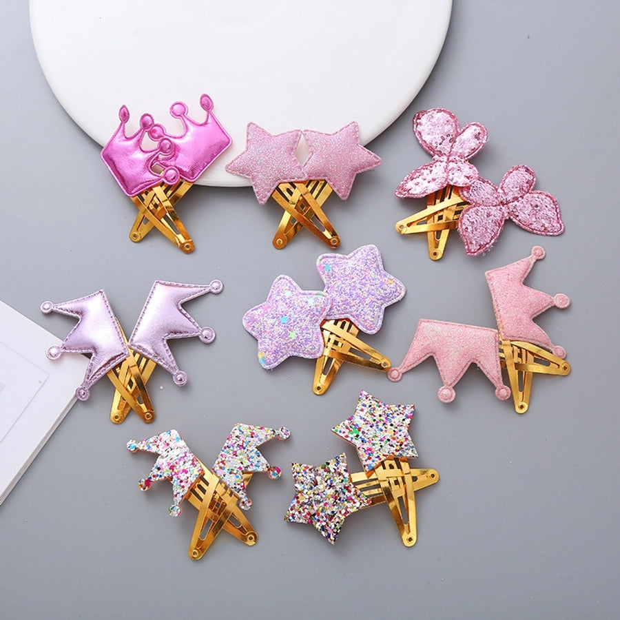 Girl'S Simple Style Star Alloy Sequins Hair Clip