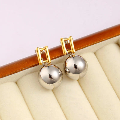 1 Pair Simple Style Classic Style Circle Rectangle 304 Stainless Steel 316 Stainless Steel  18K Gold Plated Drop Earrings