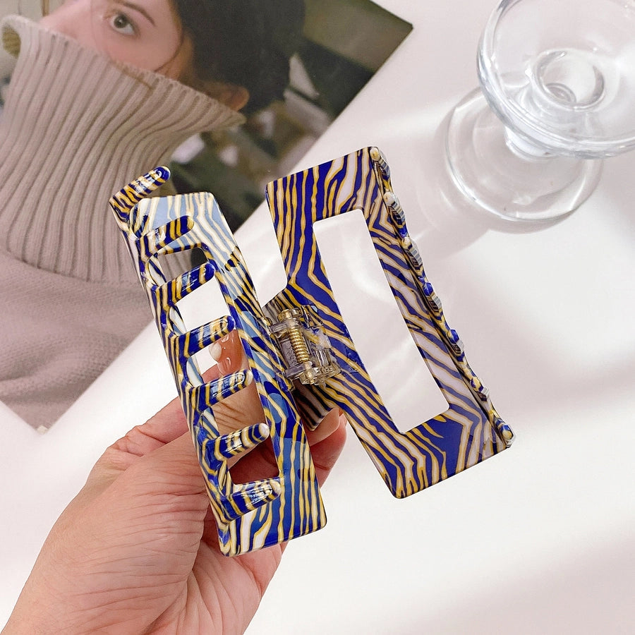 Women's Simple Style Stripe Pvc Hair Claws