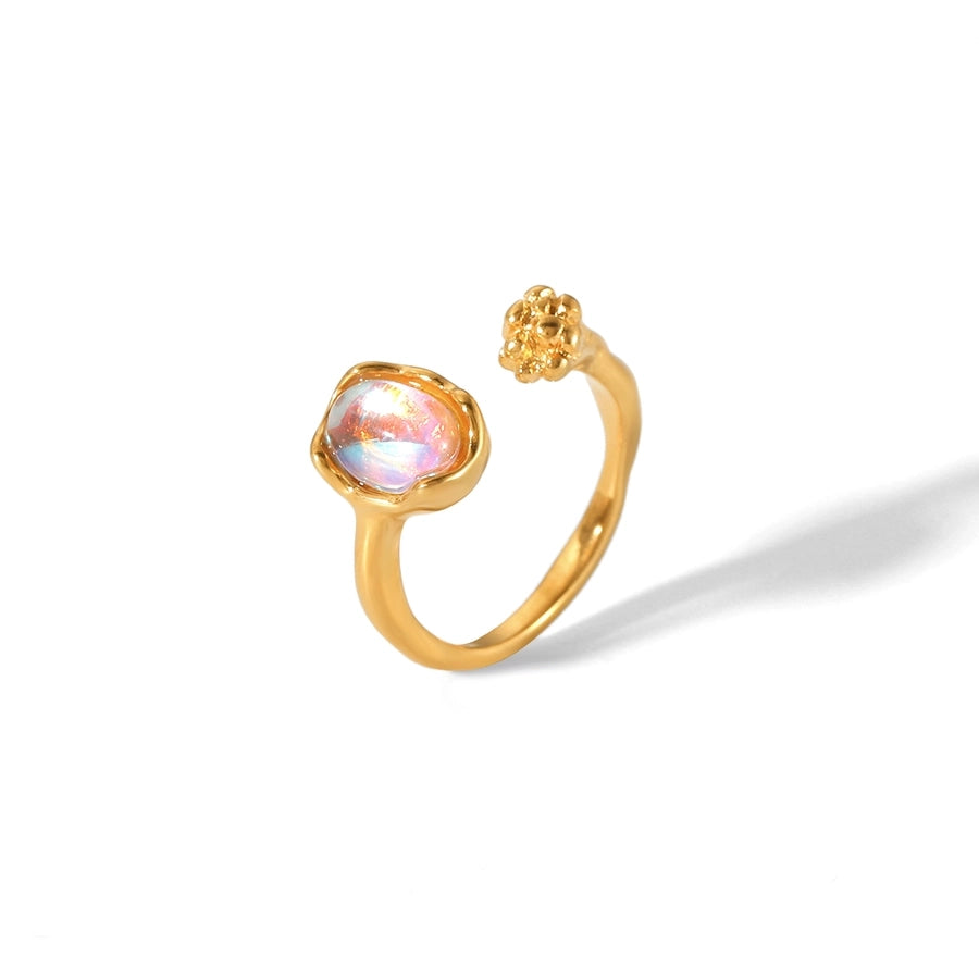 Jewelry IG Style Classic Style Irregular Geometric 304 Stainless Steel Titanium Steel 18K Gold Plated Open Rings