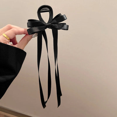 Exquisite ballet style grab clip ribbon bow hairpin female back head elegant elegant shark clip