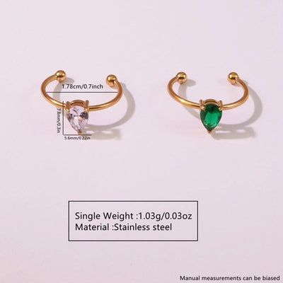 Jewelry Tropical Simple Style Cool Style Triangle Geometric 304 Stainless Steel Artificial Rhinestones 18K Gold Plated Inlay Open Rings