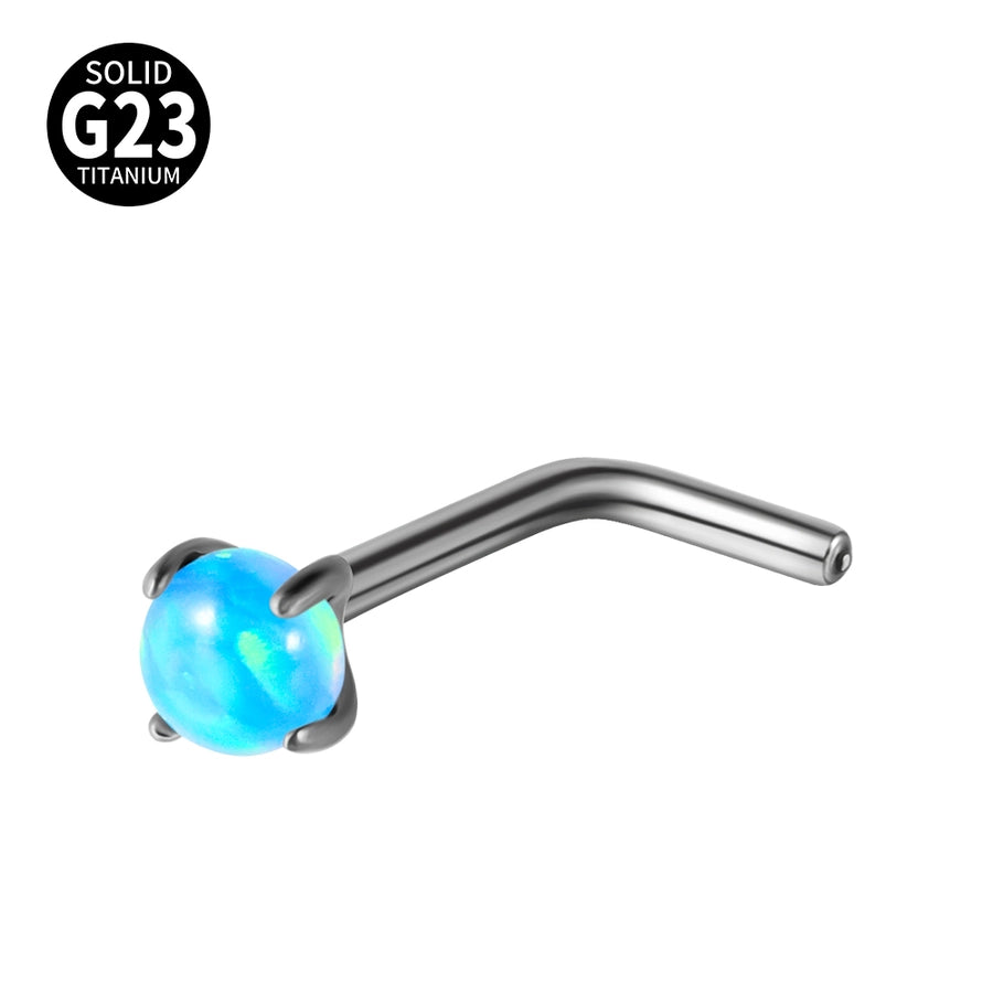 1 Piece Nose Rings & Studs Casual Vacation Round G23 Titanium Alloy Opal Zircon Nose Rings & Studs