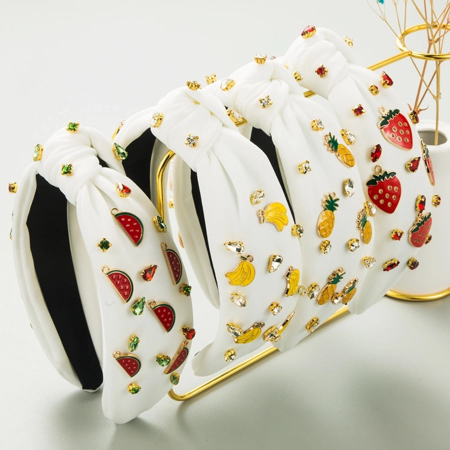 Women's Casual Vacation Classic Style Strawberry Watermelon Banana Alloy Glass Inlay Rhinestones Glass Hair Band