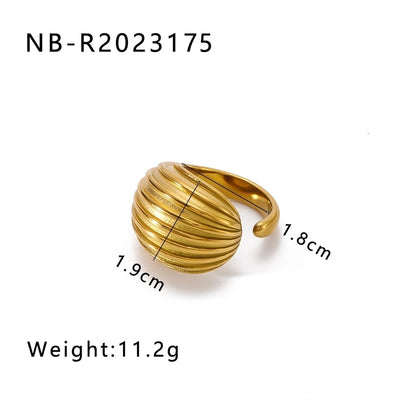 Jewelry Simple Style Classic Style Geometric 304 Stainless Steel 18K Gold Plated Rings