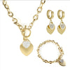 Jewelry Elegant Simple Style Heart Shape 304 Stainless Steel Plating Bracelets Earrings Necklace