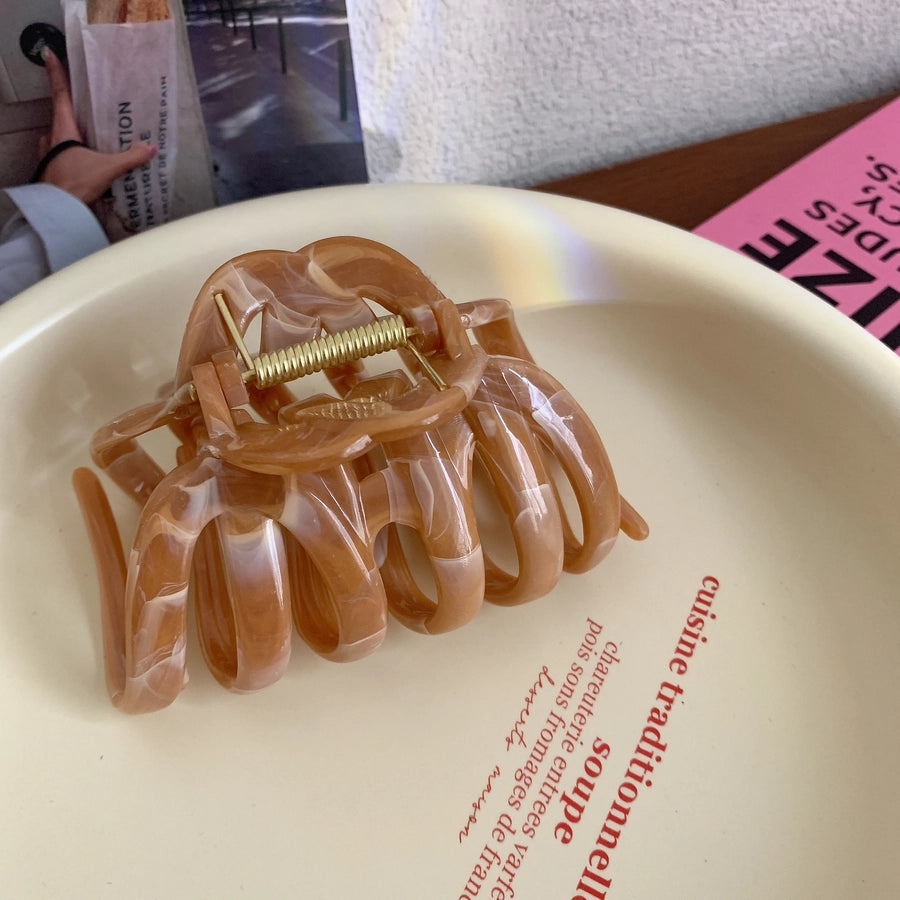 Women's Casual Simple Style Solid Color Plastic Hair Claws