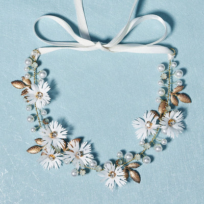 fashion fabric simulation flower pearl headband