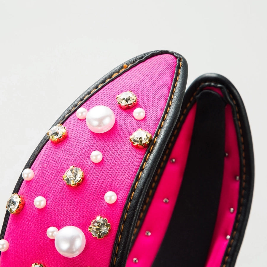 Women's Casual Elegant Knot Cloth Inlay Rhinestones Pearl Hair Band
