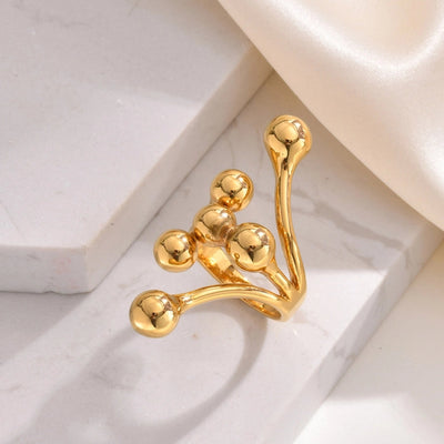 Jewelry IG Style Solid Color 304 Stainless Steel 18K Gold Plated Rings
