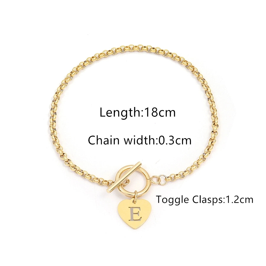 Elegant Simple Style Classic Style Letter 201 Stainless Steel 304 Stainless Steel Bracelets In Bulk