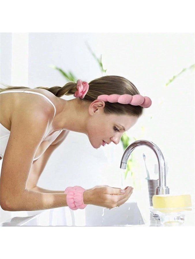 Women's Casual Solid Color Flannel Inlay Artificial Pearls Hair Band