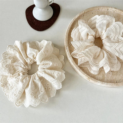 Super Fairy Internet Hot New Lace Large Intestine Ring Hair Ring Graceful and Fashionable Girl Top Cuft Boutique Hairware