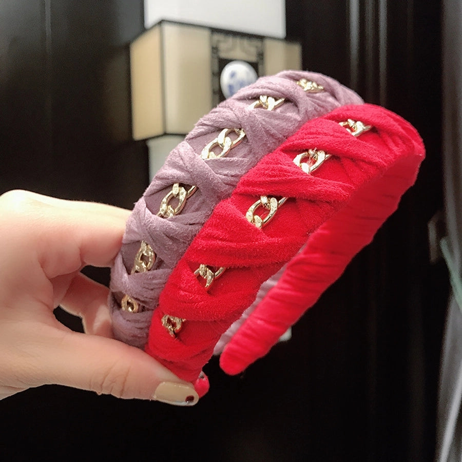 Women's Simple Style Classic Style Plaid Knot Cloth Hair Band