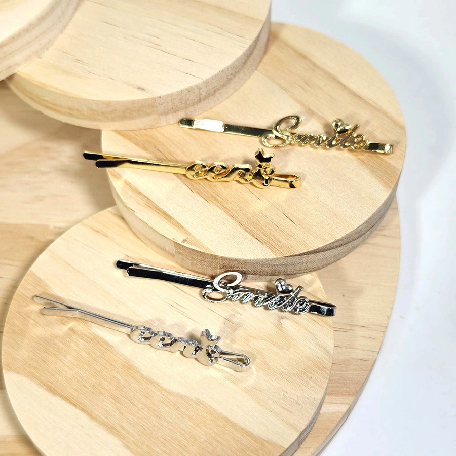 Women's Simple Style Classic Style Letter Alloy Plating Hair Clip