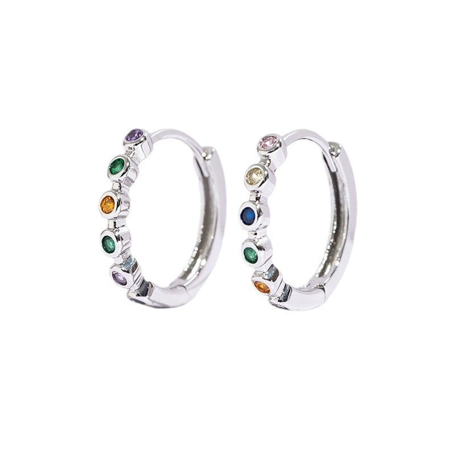 1 Pair Simple Style Geometric Plating Copper Zircon Earrings