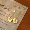 1 Pair Retro French Style Round Heart Shape Copper Zircon 18K Gold Plated Drop Earrings