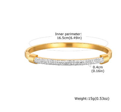 Classic Style Solid Color 304 Stainless Steel 18K Gold Plated Bangle In Bulk
