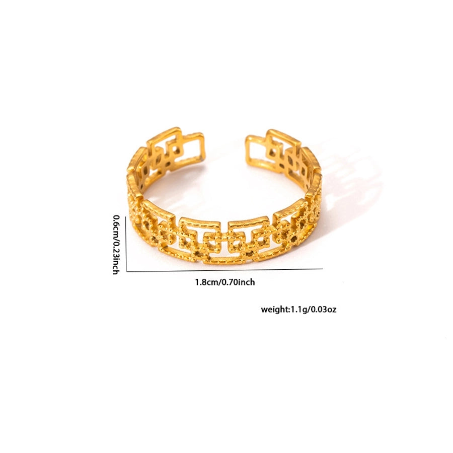 Jewelry Elegant Cross Heart Shape Solid Color Titanium Steel Open Rings