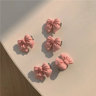 sweet heart shape bow knot plastic resin hair clip