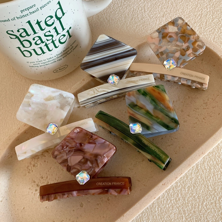 women's classic style square acetic acid sheets hair claws