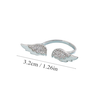 Jewelry Simple Style Shiny Wings Copper Open Rings