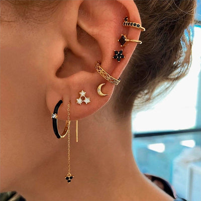 1 Pair IG Style Simple Style Flower Inlay Copper Zircon Gold Plated Ear Studs