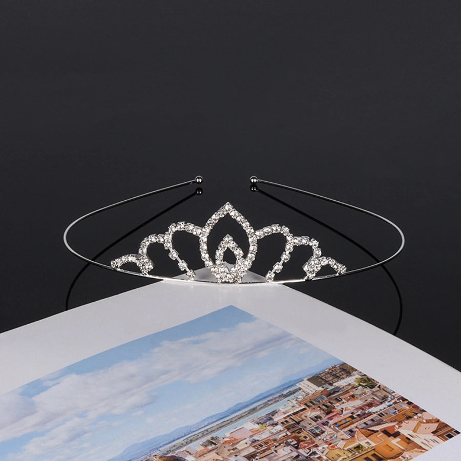 fashion claw chain welding rhinestone hairband Crown wedding bride headdress hair accessories performance birthday crown