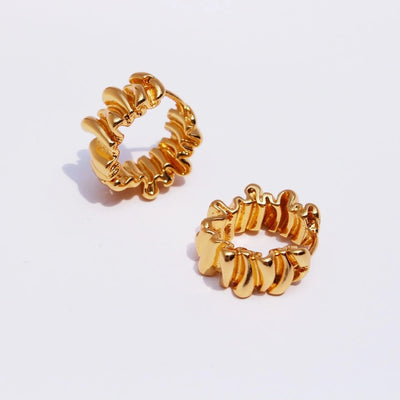 1 Pair IG Style Streetwear Geometric Brass 24K Gold Plated Earrings