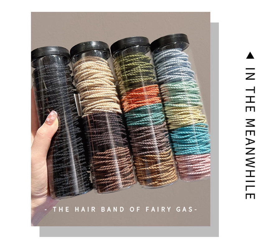 Canned rubber band women's tie head high elastic durable hair rope tie head  new rubber band high ponytail hair rope hair ring