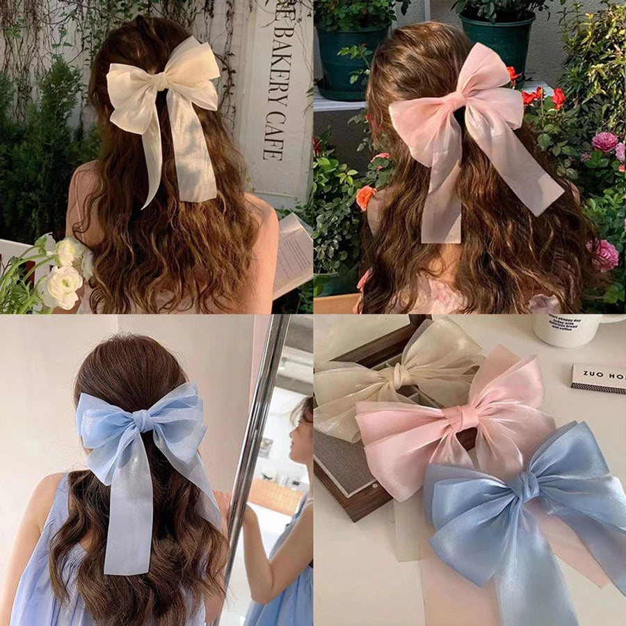 Women's Sweet Bow Knot Gauze Hair Clip