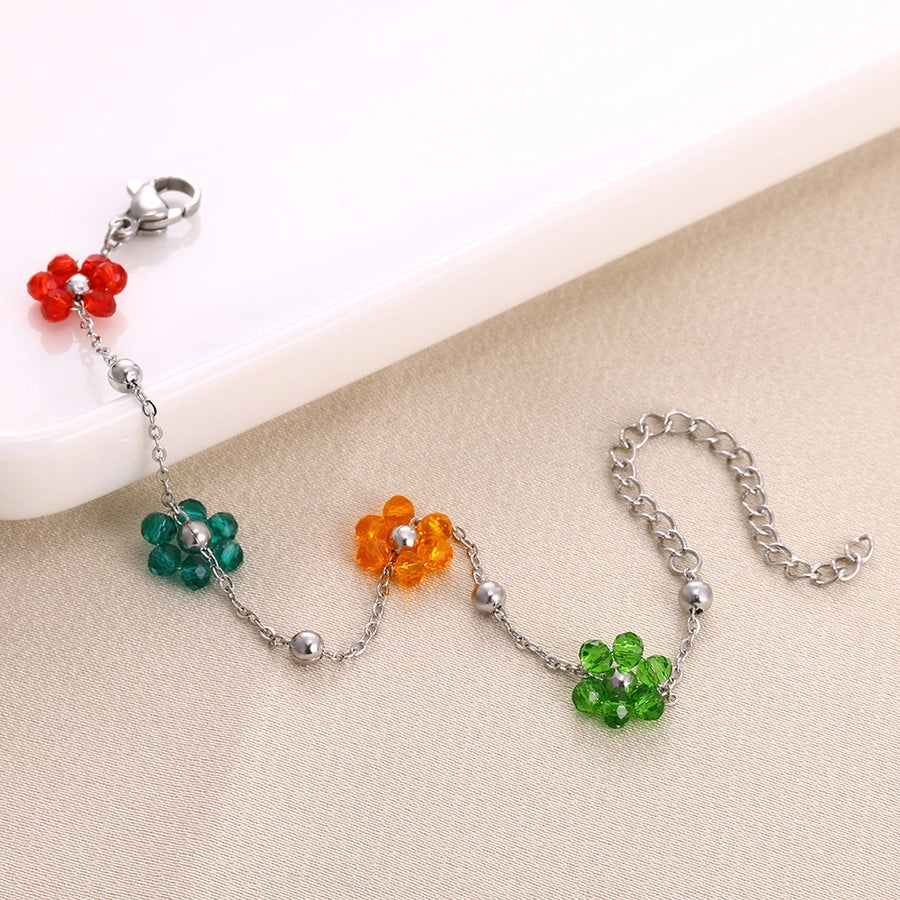 Simple Style Flower 304 Stainless Steel 18K Gold Plated Bracelets In Bulk