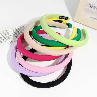 simple style solid color polyester rib-knit hair band 1 piece