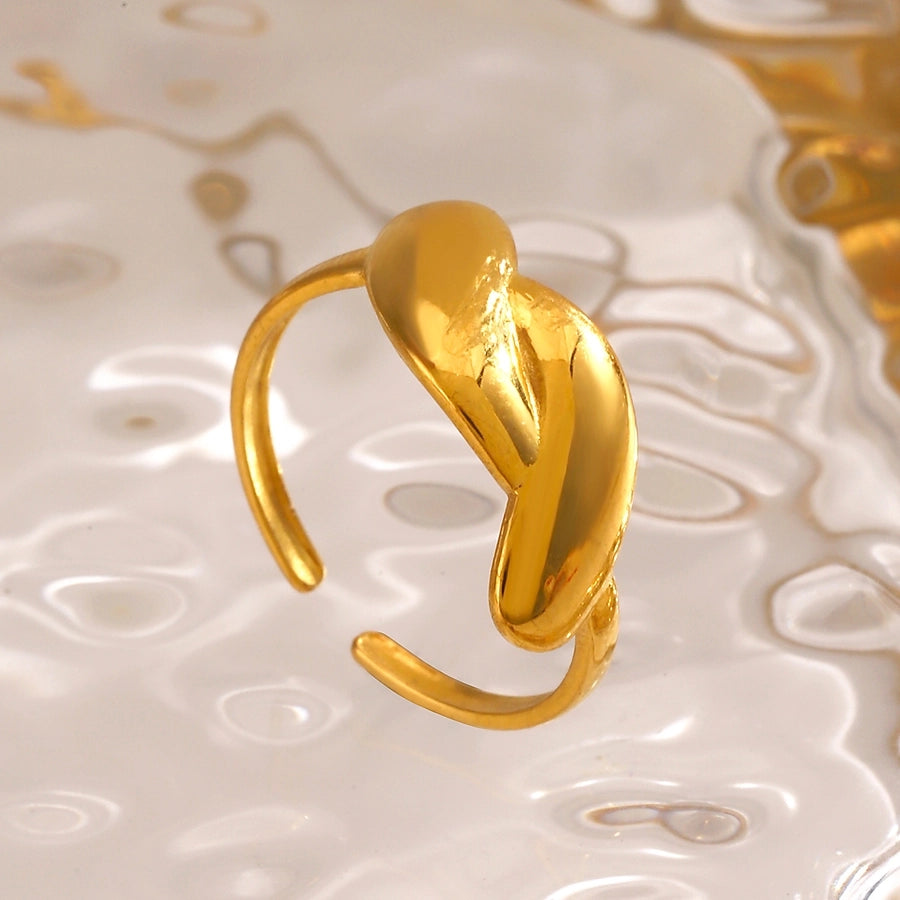 Jewelry Simple Style Irregular 304 Stainless Steel 18K Gold Plated Polishing Rings