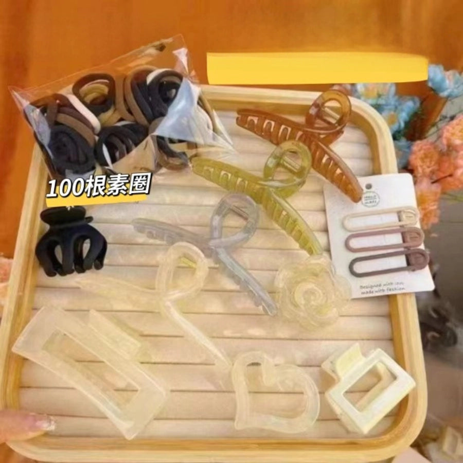 Spring and summer new 67-piece set hairpin combination hair accessories grab clip hair ring simple temperament head rope hair clip high ponytail grab