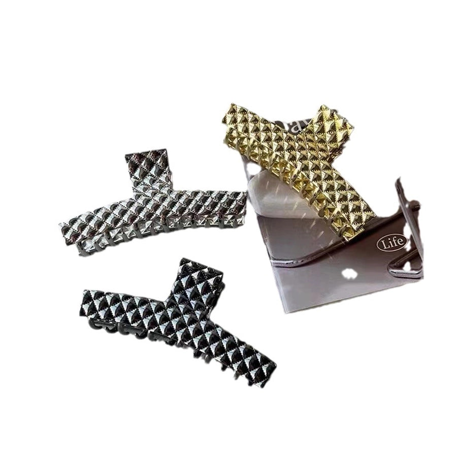 simple style solid color metal hair claws