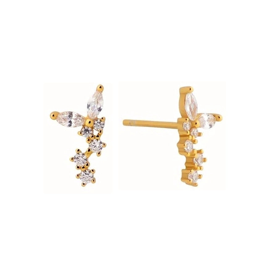 1 Pair Casual Elegant Geometric Copper Zircon Drop Earrings Ear Studs