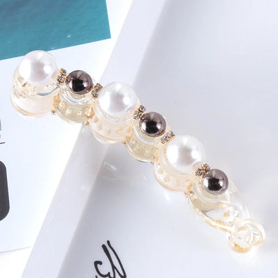 simple style geometric plastic artificial pearls hair clip