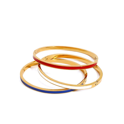 Simple Style Round 304 Stainless Steel Bangle In Bulk